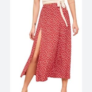 Reformation Zoe Side Slit Midi Skirt In Florette